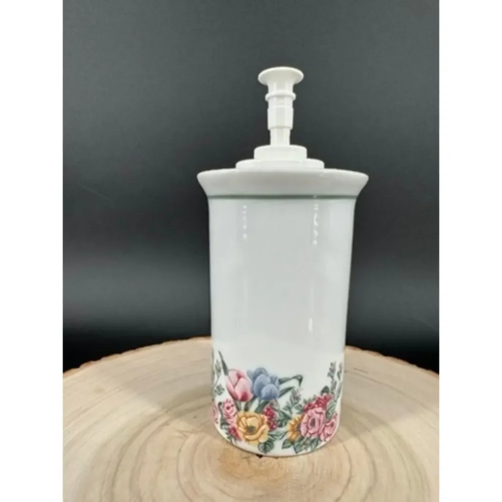 Vintage Bill Blass Floral Festival Soap Dispenser Andre Richard Japan 1986